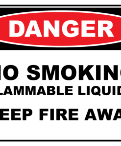 Danger No Smoking Flammable Liquids Keep Fire