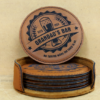 laser engraved leather coaster