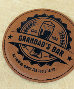 one leather coaster
