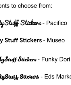 Name plate font choices