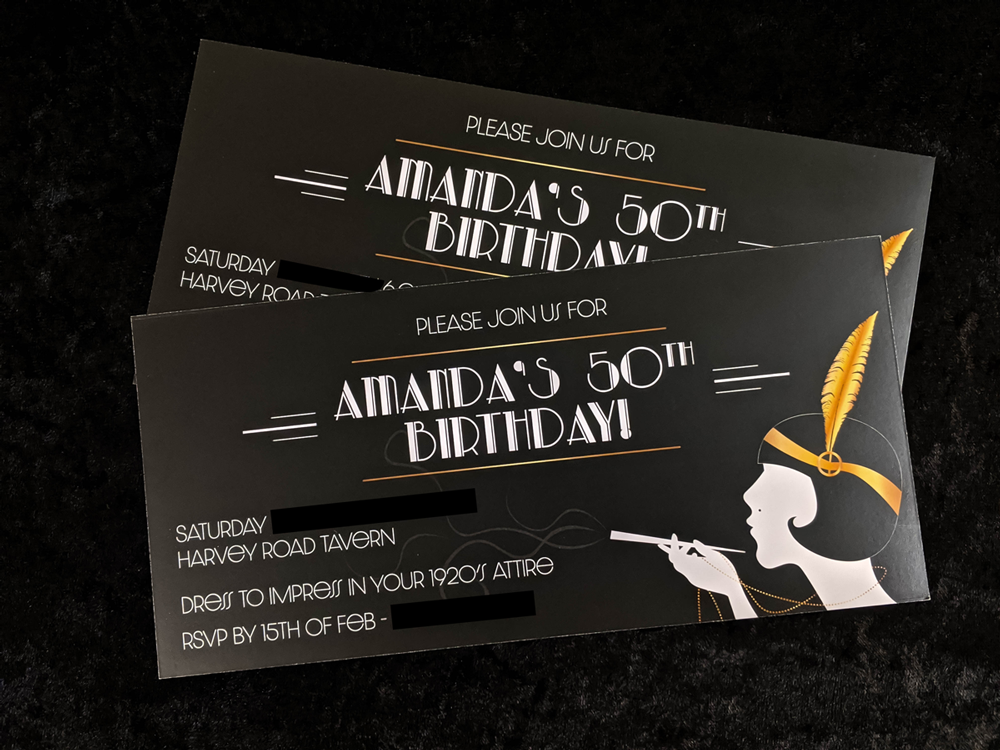 1920's birthday Invitations