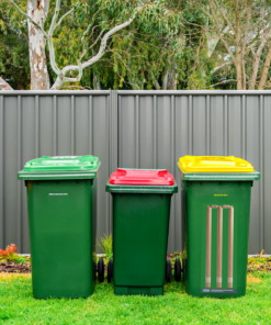 Alternative view of Cricket Stumps Wheelie Bin Decal
